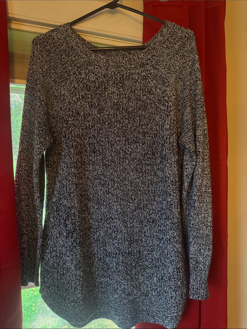 RD Style Black and White Marled Crewneck Sweater